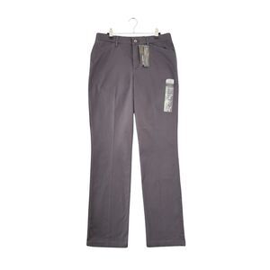 NWT LEE Gray Straight Leg Mid Rise Regular Fit Flex Motion Pants SIZE 10 TALL